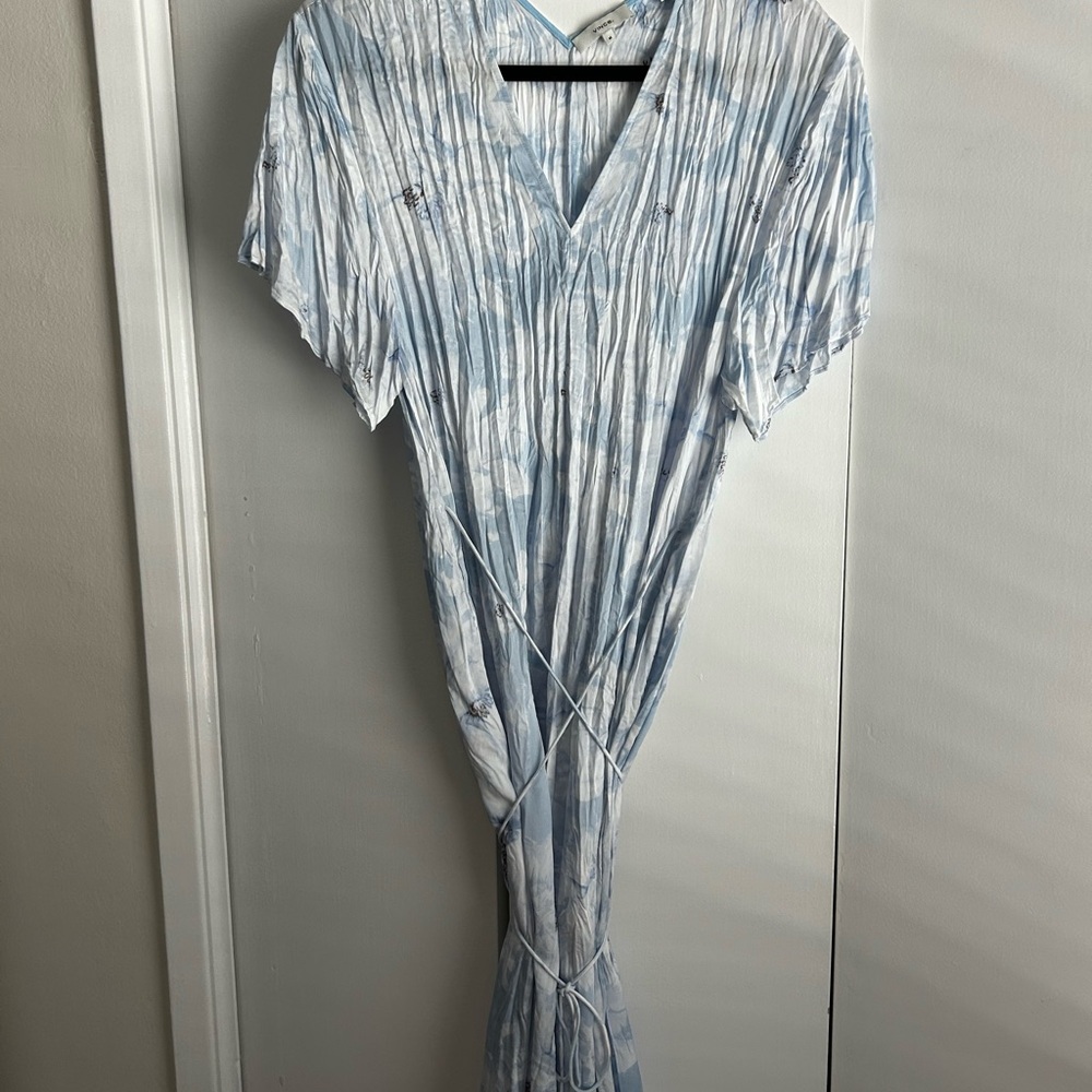 Vince Sky and White Midi Dress